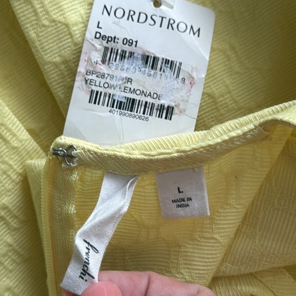 NWT! Nordstrom Frenchi neon yellow midi dress feminine old money garden party - Picture 11 of 12